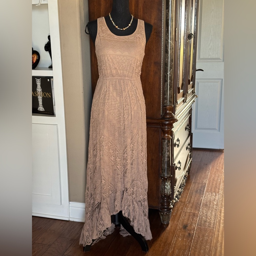 Solitaire Crochet Asymmetrical Maxi Dress‎